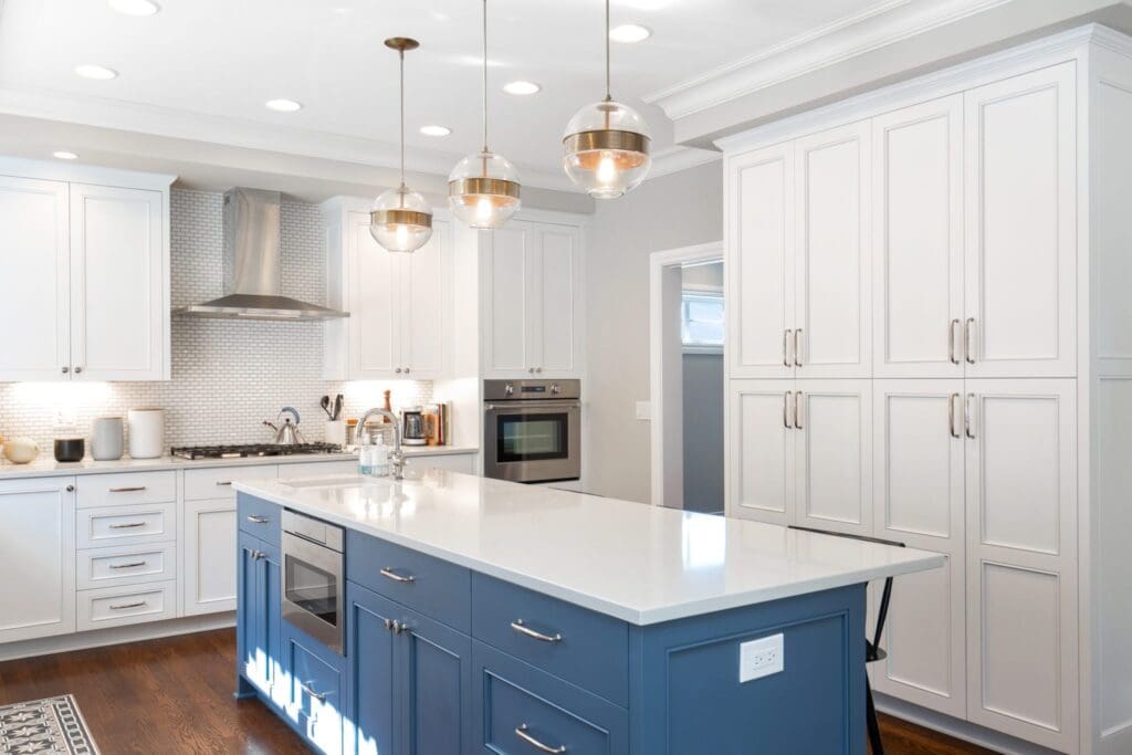 Haas IG 10 Light, playful design for kitchen remodel featuring custom kitchen cabinets and island