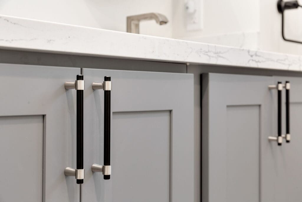 2577 8th Ave W, Seattle WA_0013 Hardware on custom double bathroom vanity Seattle bathroom remodel.