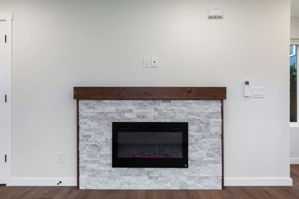 525 19th Ave, Seattle WA_0012 Gas fireplace feature in two-story, 1,000 sq ft Seattle DADU