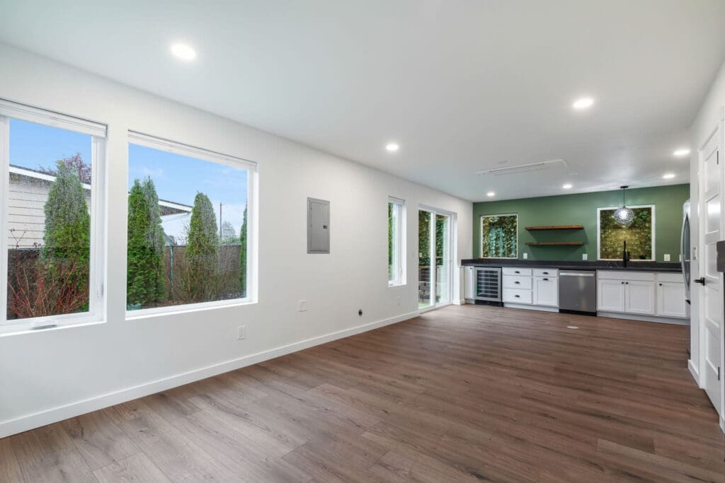 525 19th Ave, Seattle WA_0014 Large windows in living area of two-story, 1,000 sq ft Seattle DADU
